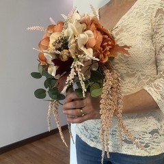 Bridal Wedding Bouquet Lovely Budget Handmade Faux Floral Champagne Yellow Pink