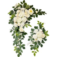 Odouzy Pack of 2 Wedding Arch Artificial Flowers Wedding Decor Flower Garland Be