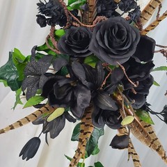 Dark as Night Goth Faux Silk Wedding Bouquet