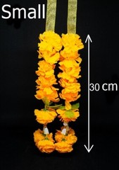 Marigold Garland Gold Bow Artificial Flower Worship Decor Wedding Hanging Shrine