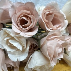 ROSEBUD Silk Fake Flower Pink Blush Blooming•Flower Heads•Garden•Florals 20