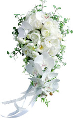 Elegant White Phalaenopsis Bridal Bouquet for Weddings and Anniversaries