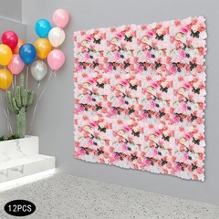 12 PCS Artificial Flower Wall Panels, Artificial Dahlias and Roses Decoration