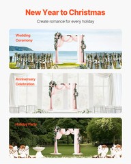 Uimoso Artificial Wedding Arch Flowers Kit Pink With 2 Pcs Flowers 3 Pcs Drapes