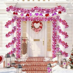 50FT Valentines Heart Tinsel Red Pink White Hearts, Hearts