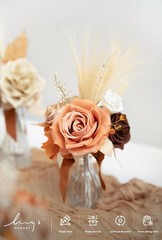 Ling’s Moment Rust Brown Wedding Flowers Mini Bridesmaid Bouquets Set of 6