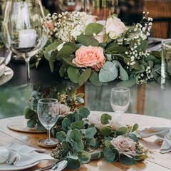 16Pcs Artificial Eucalyptus Garland Greenery Leaves Silk Vines Silver 16pcs