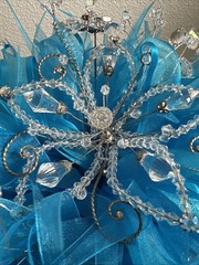 Quinceañera Bouquet Turquoise Aqua Silver Crystals Rhinestones Ramo Sweet 15