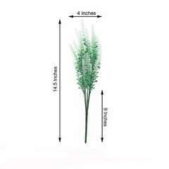 4 Green White 14-Inch LAVENDER FLOWERS ARTIFICIAL Faux Stems Party Home Supplies