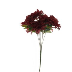 2 BURGUNDY 20″ Artificial Dahlia SILK FLOWER BUSHES Wedding Party Decorations