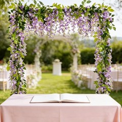 5 Pcs Wisteria Garland Artificial Flower Arch Floral Garland Decor Fake Purple