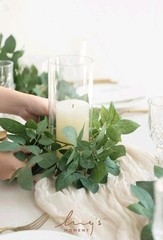 Ling’s Moment Artificial Rose Leaf Greenery Garland – 6 Pack, Candle Vines, Faux
