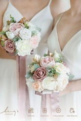 Ling’s Moment 7 Inch Dusty Rose Wedding Bouquets for Bride, Bridesmaid’s Bouquet