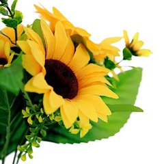 2 Yellow 13″ tall Faux Silk Sunflower Bouquets Wedding Party Events Decorations