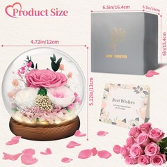 Preserved Flowers Mothers Day Gifts, Gifts for Mom Wife Grandma Pink