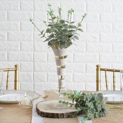2 pcs 19″ tall Frosted Green Eucalyptus Artificial Greenery Bushes Wedding SALE