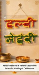 PRTK Haldi Mehndi Ceremony Decoration Board for Wedding/Marriage 17 inch 2pcs