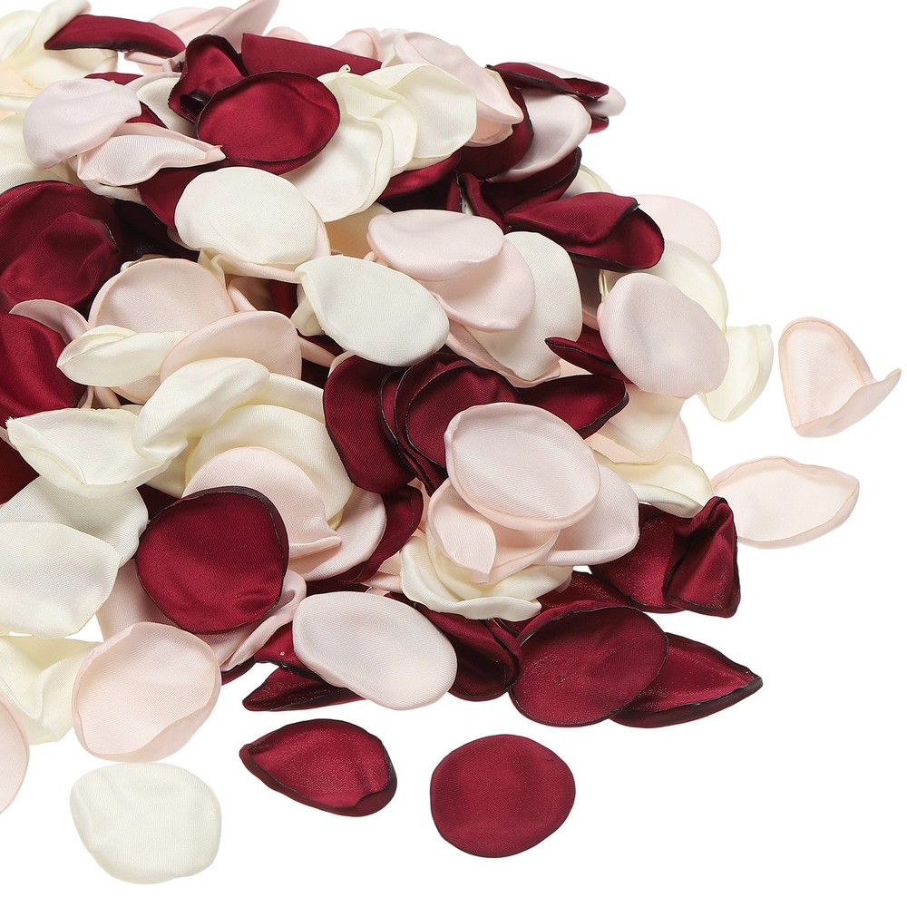 300pcs Artificial Rose Petals Fake Silk Flower Petals, White/Apricot/Red