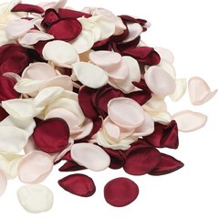 300pcs Artificial Rose Petals Fake Silk Flower Petals, White/Apricot/Red