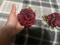 4 Wrist Corsage and 4Boutonniere Set Pearl Bracelet Gold Leaf Rose Wrist Sets
