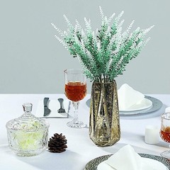 4 GREEN WHITE 14″ tall Faux LAVENDER FLOWER BUSHES Wedding Party Decorations