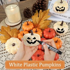 LZNPA 16PCS Artificial Mini Fake Pumpkins Set with 16 Pcs Fall Pumpkin