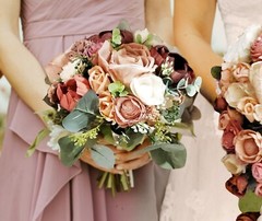 Mauve Burgundy Bridal Bridesmaid Bouquets Sola Wood Blush Pink Wedding Nosegay