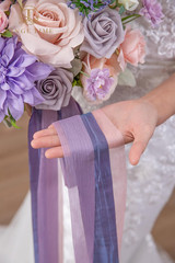 13 Inch Artificial Flower Wedding Bouquets for Bride, Cascading Bridal Bouquet f