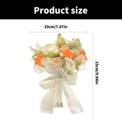 Elegant Wedding Bouquet for Bride and Bridesmaid Artificial White Orange Champag