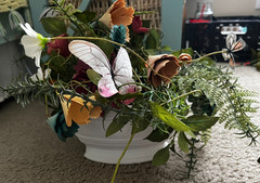 JOANN’S SPRING FLORAL ARRANGEMENT • PAPER BLOOMS & BUTTERFLY • MIXED‑MEDIA DECOR