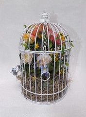 Wedding Decor Birdcages w/ Silk Flowers – Set Of 5