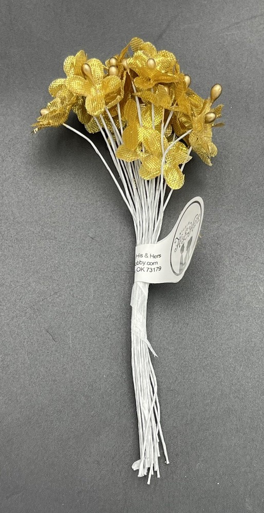 Studio His & Hers Gold Mini Flower Pick Hobby Lobby 916023