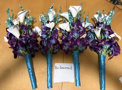 NOS Artificial Flowers Wedding Party Set Custom Made 2000.00 Value