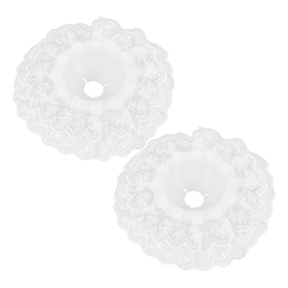 2Pcs Bridal Lace Bouquet Collars Wedding Flower Handle Reusable DIY White Floral
