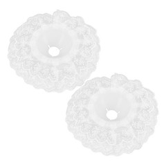2Pcs Bridal Lace Bouquet Collars Wedding Flower Handle Reusable DIY White Floral