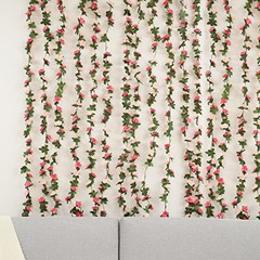 2Pcs 16.4Ft Flower Garland Artificial Rose Vines for Bedroom, Cute 2 Pcs Pink