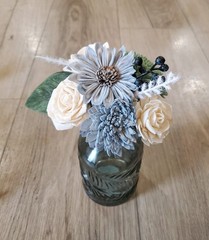 Dusty Blue Wedding Centerpieces for Jars Sage Sola Wood Flower Bouquets Shower