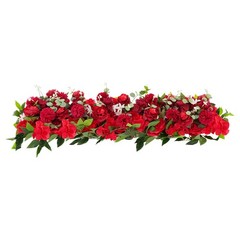 Red Artificial Flower Row for Home Party Wedding Flower Wall Decor Supplies