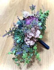 Elegant Wedding Flower Bouquets Hydrangeas, Peony, Succulent, Lavender Bundle