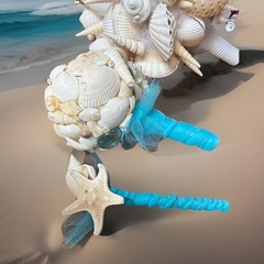 Natural Seashell Wedding Bouquet, Forever Keepsake, Beautiful One Of A Kind
