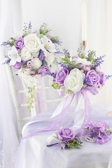 Cascading Bridal Bouquet – Lilac Purple & White Wedding Flowers for Bride & Brid