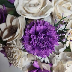 Lilac Lavender Ivory Rose Sola Wood Bridal Wedding Bouquet Accessories
