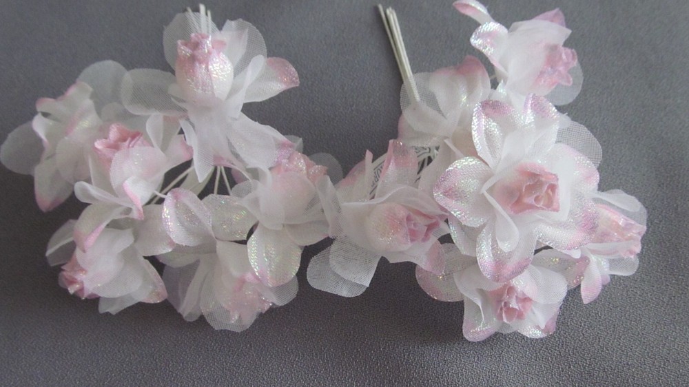 72pc Purple Tipped Artificial Silk Mini Flowers Craft Wedding Favor Decorations