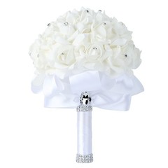 Wedding Bouquet Crystal Roses Bridesmaid Bouquet, Bridal Bouquet Artificial F…