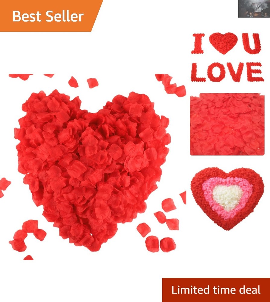 Realistic 2200 PCS Red Silk Flower Petals for Romantic Decor & Celebrations