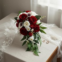 Teardrop Bridal Floral Arrangement European Design Artificial Bloom Calla Lily