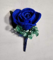 Royal Blue Hunter Green Rose Calla Lily Sola Bridal Wedding Bouquet Accessories