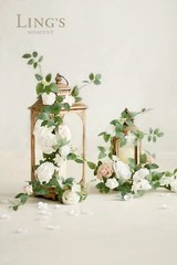 Ling’s Moment 6Pack 1.8ft Artificial Flowers Garland White Rose Lantern Flowe…