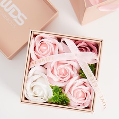WDS WONDROUS Preserved Rose Jewelry Gift Set for set of 3, pink and silver