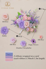 13 Inch Artificial Flower Wedding Bouquets for Bride, Cascading Bridal Bouquet f